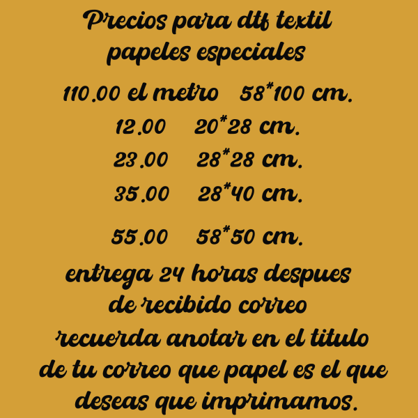 Impresion DTF textil papeles Especiales