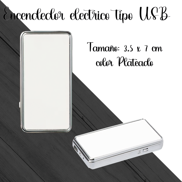 Encendedor Electrico presentacion dorado y plateado
