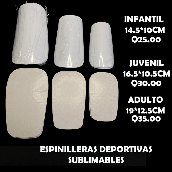 Espinilleras profesionales de sublimacion