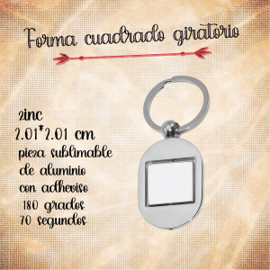 llavero cuadrado giratorio