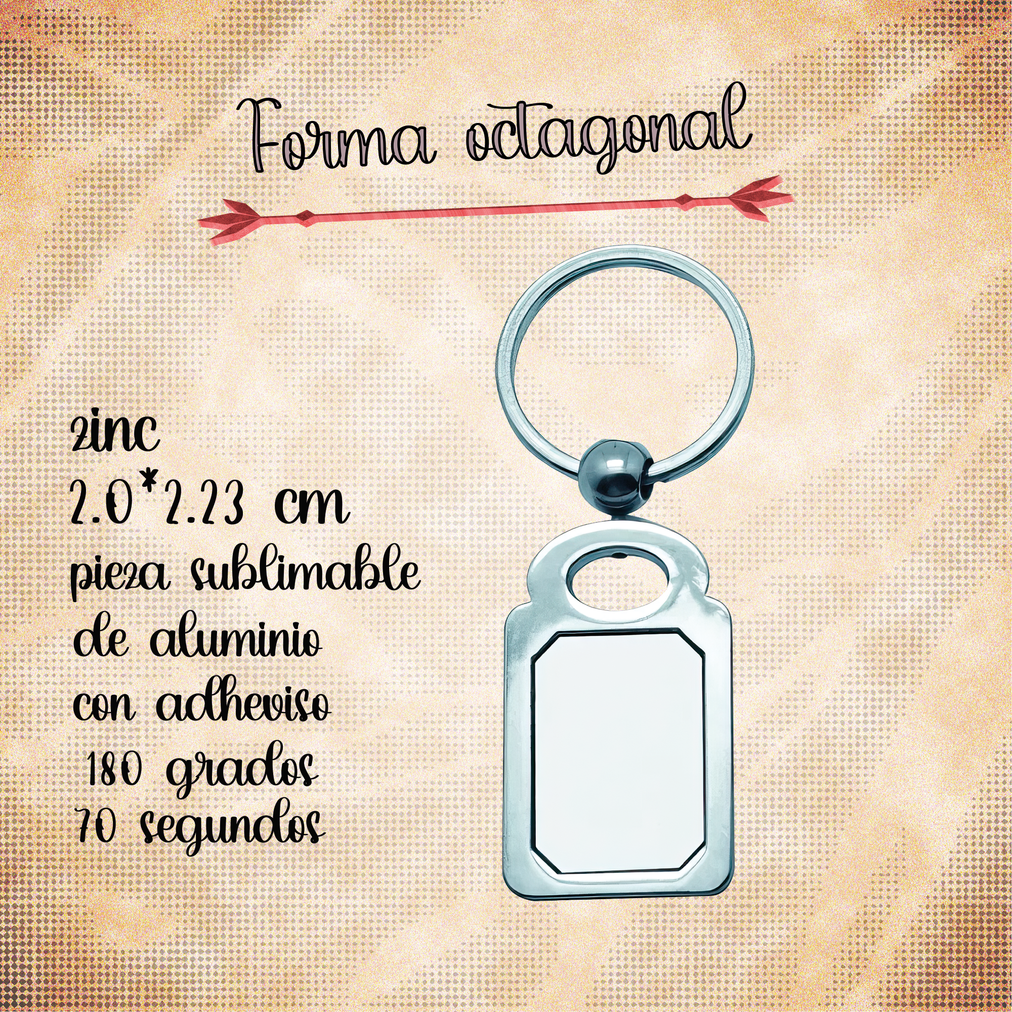 Llavero forma octogonal