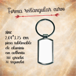 llavero rectangular curvo