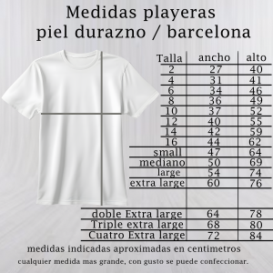 medidas playeras piel durazno Playeras piel durazno blanco cuello redondo cuello tejido