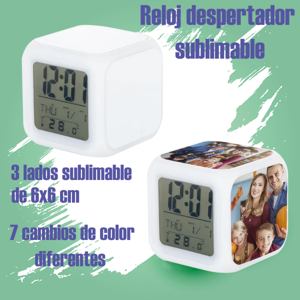 Reloj Sublimable despertador