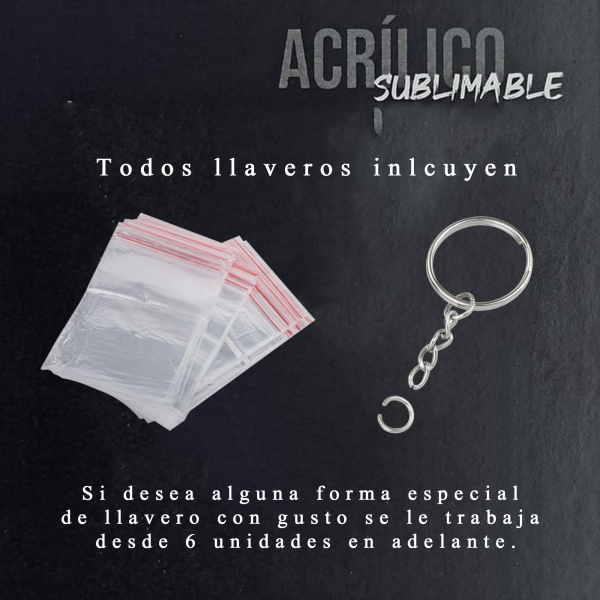 Llaveros acrilico varios diseños