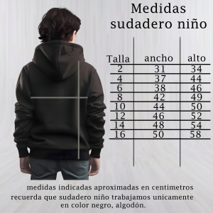 medidas sudaderos niño Sudaderos tallas niño