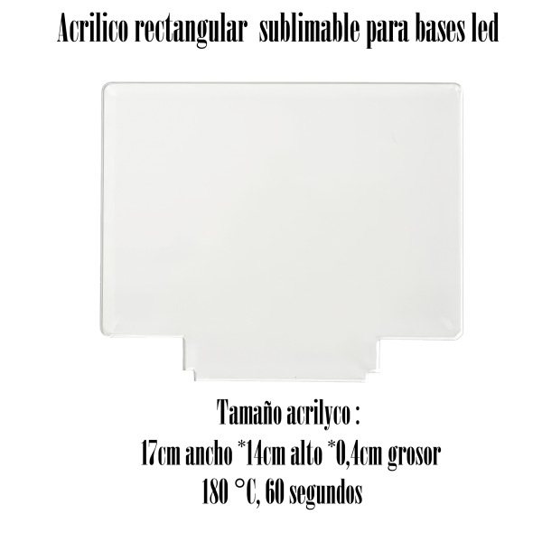 Acrilico sublimable para bases led, el precio de este item es solo para acrilico