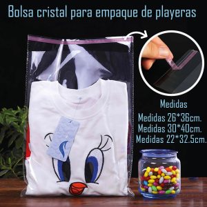 bolsa crystal final Bolsa crystal para empaque de playeras