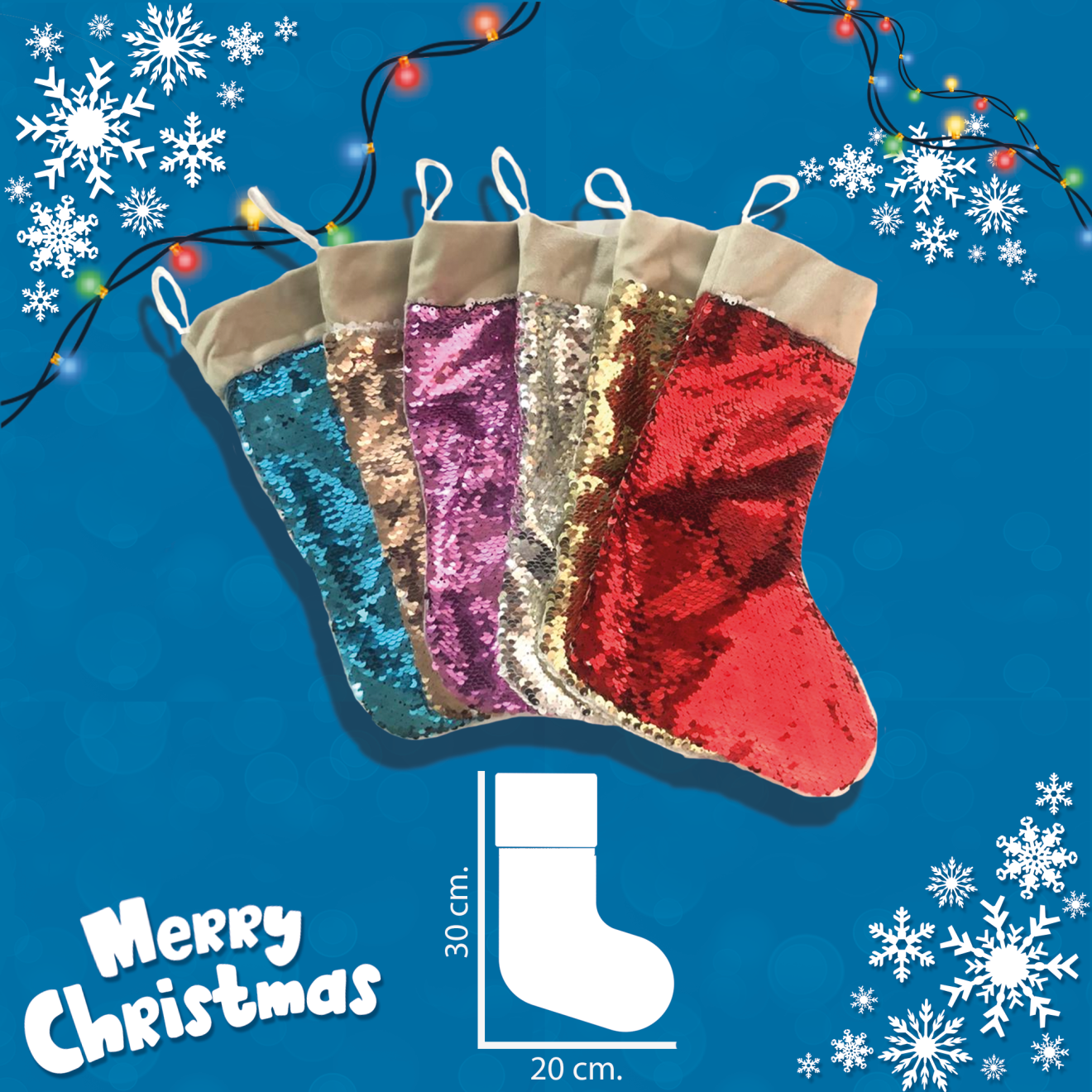Botas navideñas de lentejuelas sublimables - IMAGINA DISEÑA REALIZA