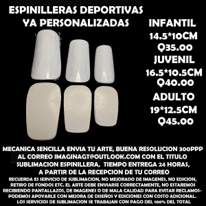 espinilleras deportivas ya personalizadas
