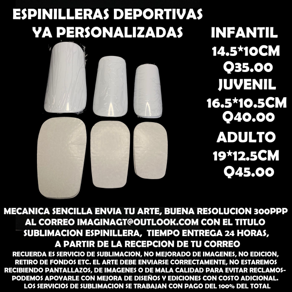 espinilleras deportivas ya personalizadas