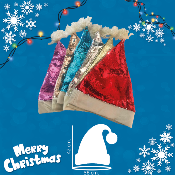 Gorros navideños de lentejuelas sublimables