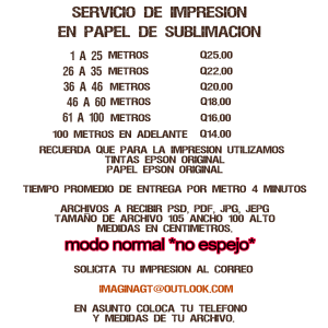 Impresión en papel de sublimación