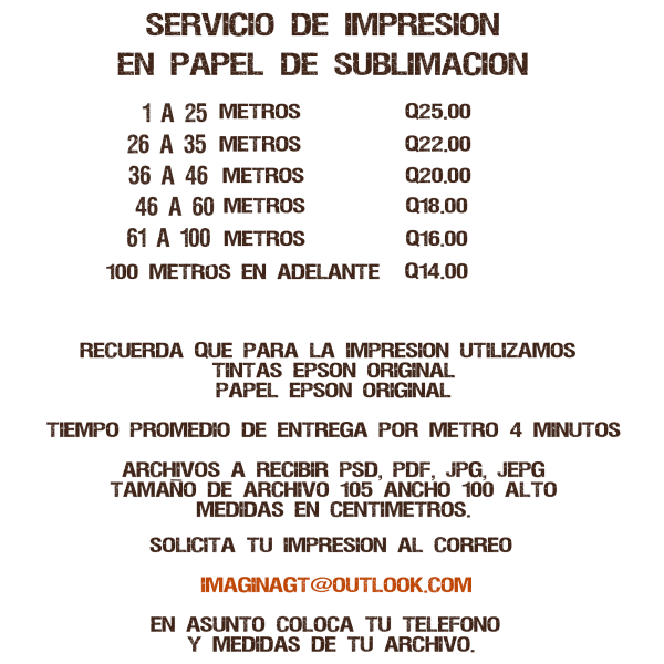 Impresión en papel de sublimación