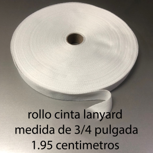 Cinta para lanyard blanco 3/4 pulgada