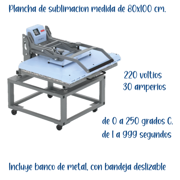 Maquina de sublimacion 80x100 centimetros