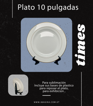 Platos para sublimar con orilla dorada 10 pulgadas