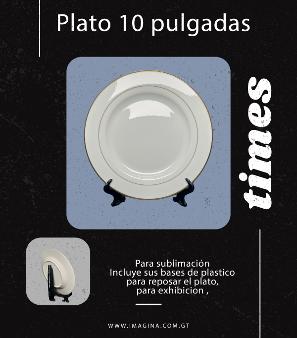 Platos para sublimar con orilla dorada 10 pulgadas