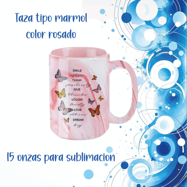 Tazas diseño marmol sublimables 15 onzas