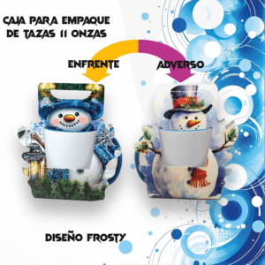 caja de empaque de tazas diseño frosty