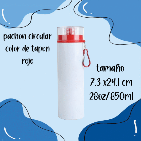 Botella blanca y tapon redondo de color