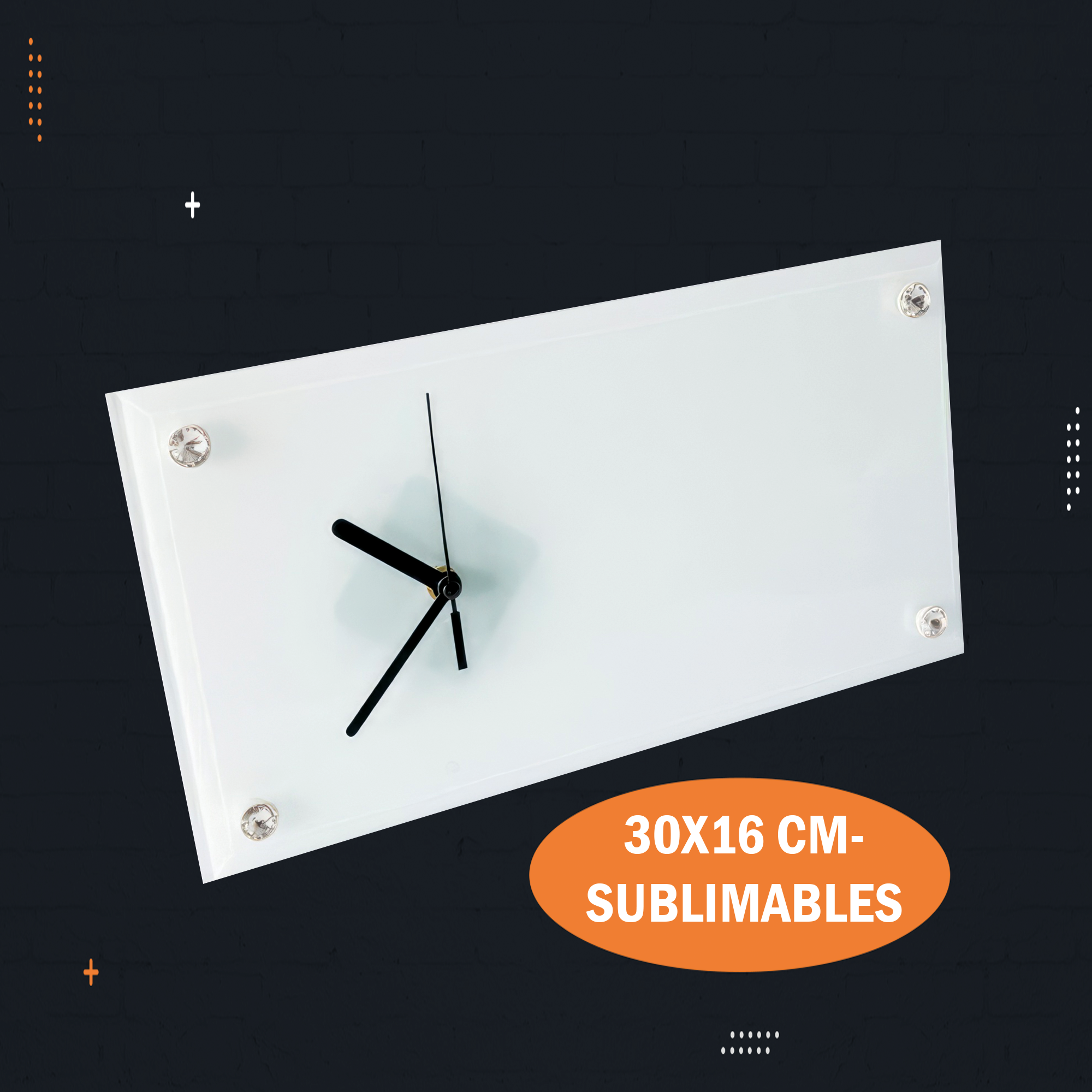 Reloj de vidrio sublimable