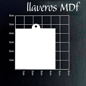 LLavero mdf forma cuadrada grande