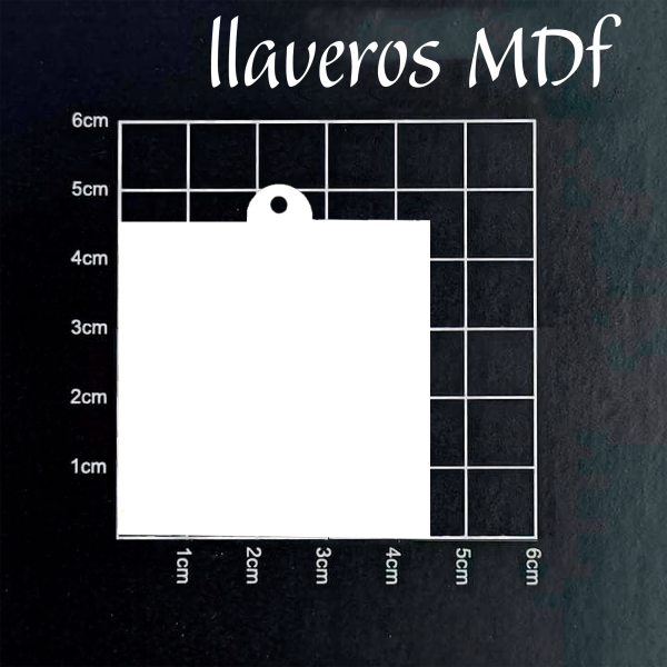 LLavero mdf forma cuadrada grande