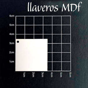 LLavero mdf forma cuadrada pequeña