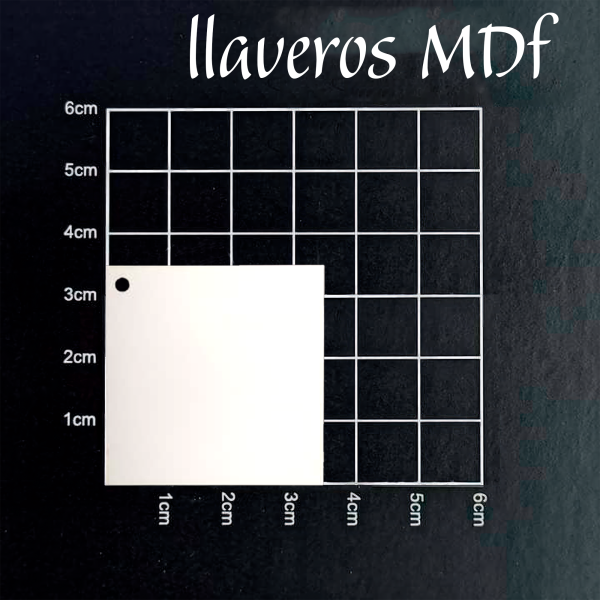 LLavero mdf forma cuadrada pequeña