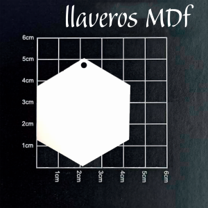 LLavero mdf forma de exhagonal