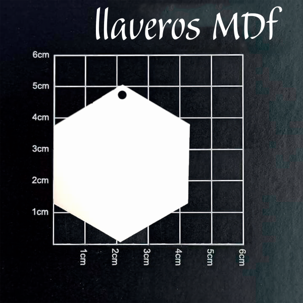LLavero mdf forma de exhagonal