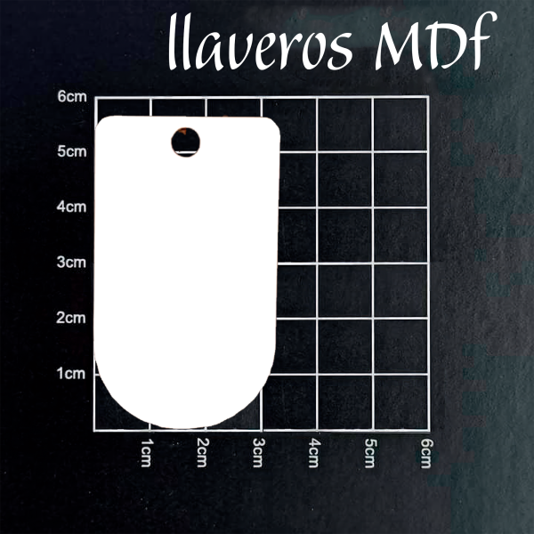 LLavero mdf forma de ovalo cuadrado