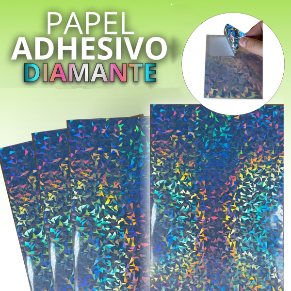 papel adhesivo diamante colores