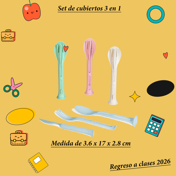Set de cubiertos 3 en 1