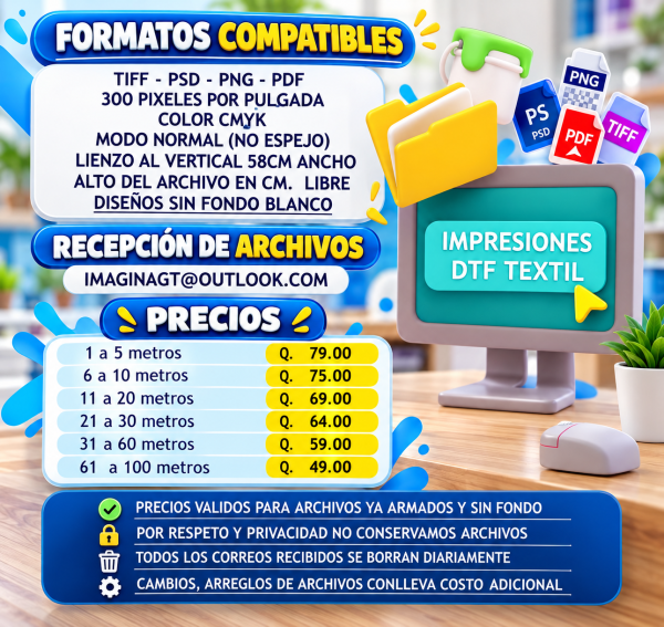 Precios dtf textil proyectos grandes