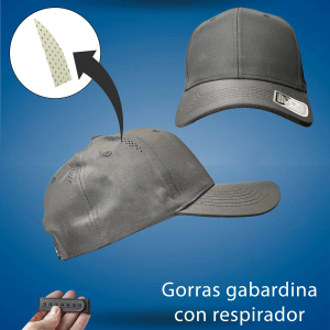 Gorra gabardina con respirador negro