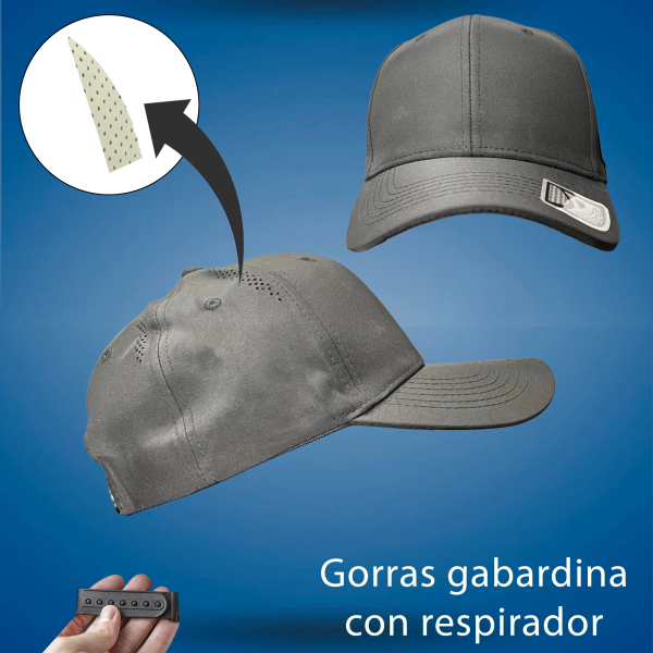 Gorra gabardina con respirador negro