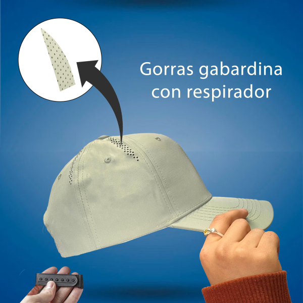 Gorra gabardina con respirador verde olivo palido