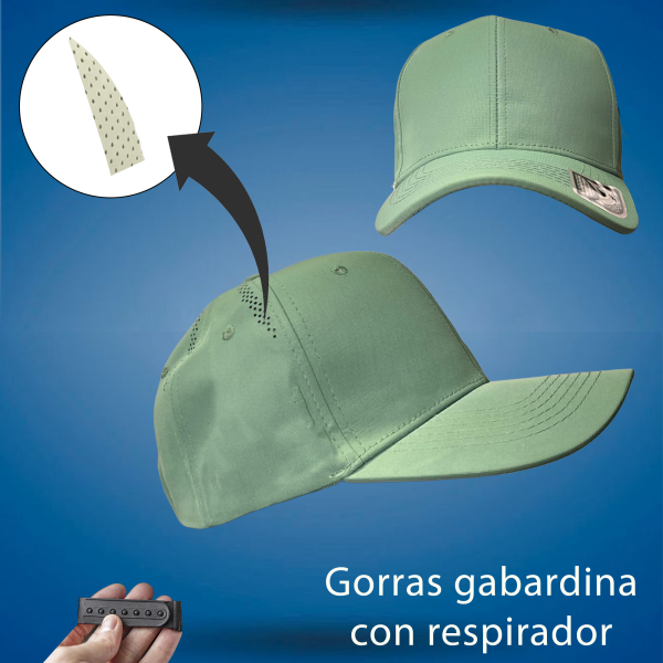 Gorra gabardina con respirador verde olivo Oscuro