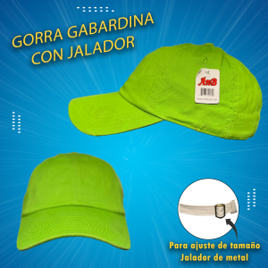 verde limon gorra gabardina con ajuste de jalador verde limon