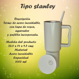 Termo tipo estanley color gris