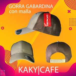 Gorra gabardina con malla kaky - cafe
