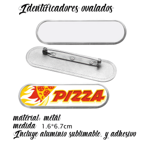 Identificador rectangular ovalado para sublimar