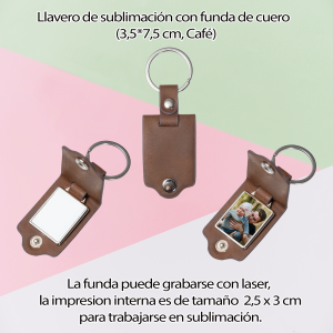 llavero funda de cuero color cafe Llavero de cuero café para sublimación