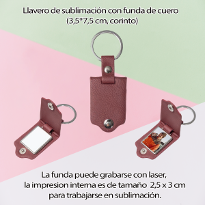 Llavero de cuero corinto para sublimar