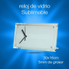 reloj de vidrio sublimable 30x16 cm