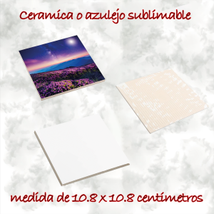 Ceramica o azulejo para sublimacion 10.08x10.08 cm.