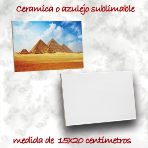 Ceramica o azulejo para sublimacion 20x15 cm.