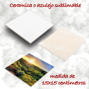 Ceramica o azulejo para sublimacion 15x15 cm.